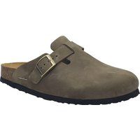 Minimalistische Leder-Mules mit Schnalle