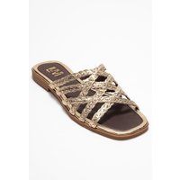Geflochtene Leder Slide Sandalen