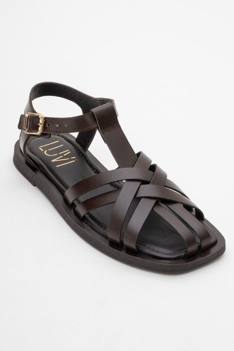 Leder-Sandalen mit Multi-Riemen