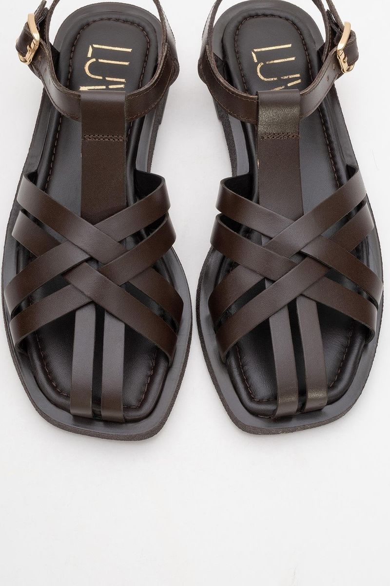 Leder-Sandalen mit Multi-Riemen
