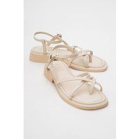 Minimalistische Riemchensandalen aus Nappaleder