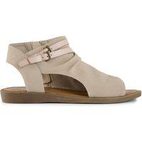 Geraffte Peep-Toe Ankle-Sandalen