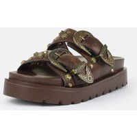 Plateau-Sandalen mit Western-Schnallen
