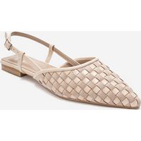 Geflochtene Slingback-Ballerinas mit Spitze