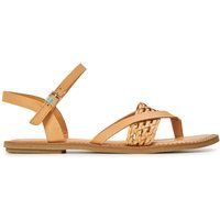 Flache Leder-Sandalen mit Flecht-Detail