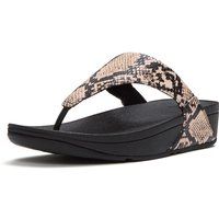Keilsandalen aus Leder mit Schlangenprägung