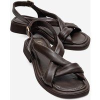 Gepolsterte Leder Kreuzriemen Sandalen