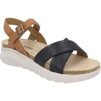 Zweifarbige Plateau-Sandalen mit Kreuzriemen