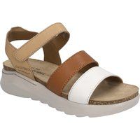 Dreifarbige Leder-Keilsandalen