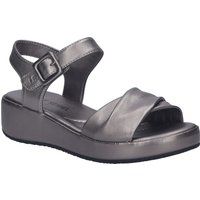 Metallische Leder-Plateau-Keilsandale