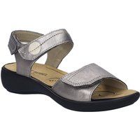 Komfortable Leder-Sandalen in Metallic