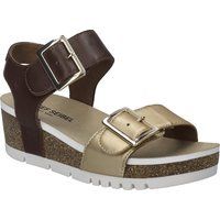 Keilsandalen mit Metallic-Effekt
