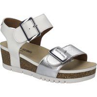 Metallic-Keilsandalen mit zwei Riemen
