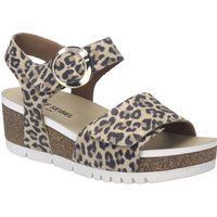 Keilsandaletten mit Leopardenmuster und Schnalle