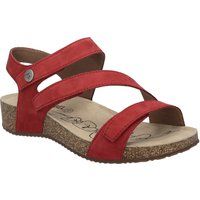 Drei-Riemen Leder-Sandalen mit Korksohle
