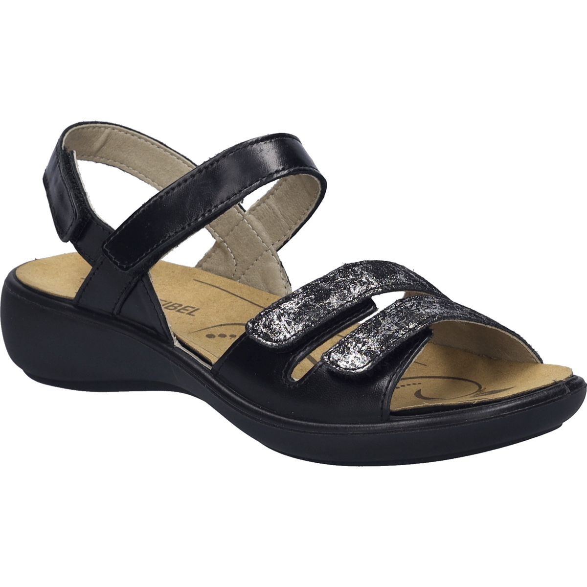 Sandalen mit Metallic-Akzenten und Klettverschluss