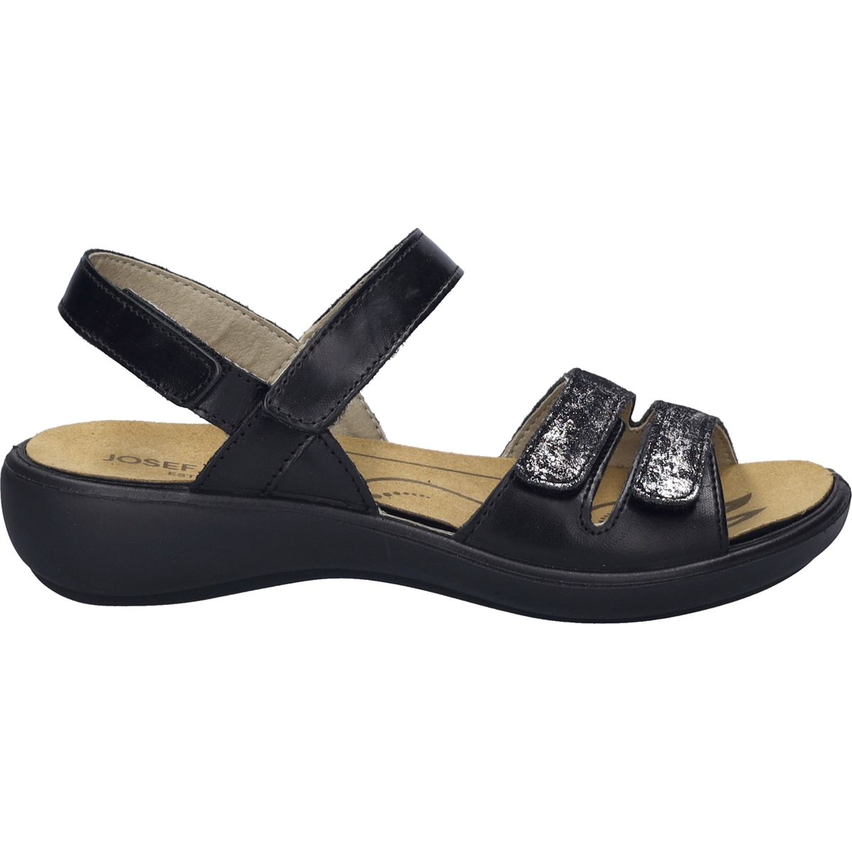 Sandalen mit Metallic-Akzenten und Klettverschluss