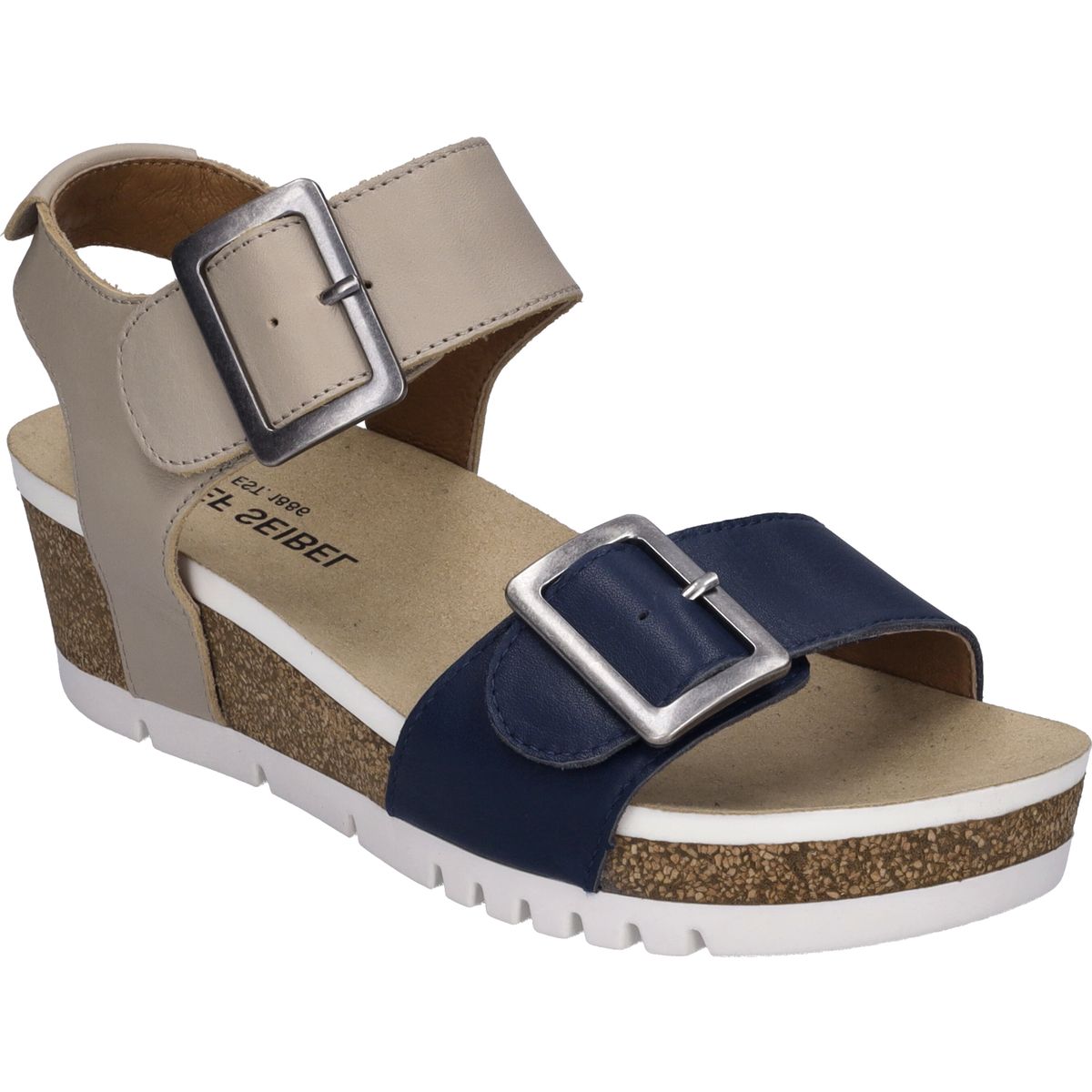 Zweifarbige Wedges mit Schnallen