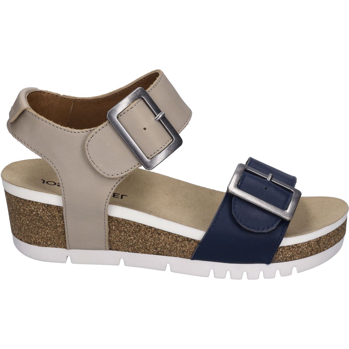 Zweifarbige Wedges mit Schnallen