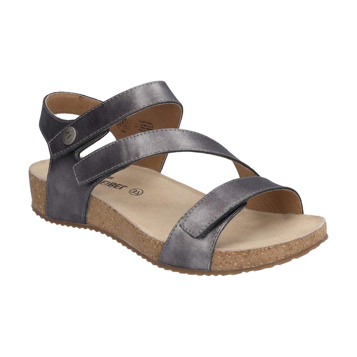 Leder-Sandalen mit Dreifach-Riemen und Kork