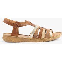 Mehrfarbige Leder-Fischersandalen