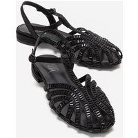Verzierte Slingback-Sandalen mit Perlen