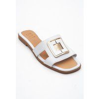 Elegante Leder-Pantolette mit Schnalle