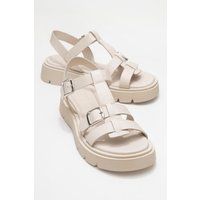 Minimalistische Plateau-Sandalen aus Nappaleder