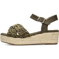 Espadrille-Plateausandalen mit Leopardenmuster