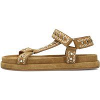 Plateau-Sandalen mit Nieten und Riemen