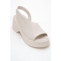 Minimalistische Nappaleder Keilsandalen