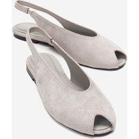 Moderne Suede Slingback Peep-Toe Ballerinas