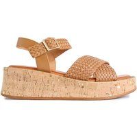 Flatform-Sandalen aus geflochtenem Leder