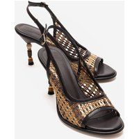 Skulpturale Sandalen mit Flecht-Optik