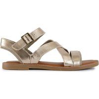 Flache Metallic-Riemchensandalen