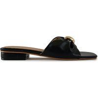 Pantolette mit Karree-Zehenpartie und Golddetail