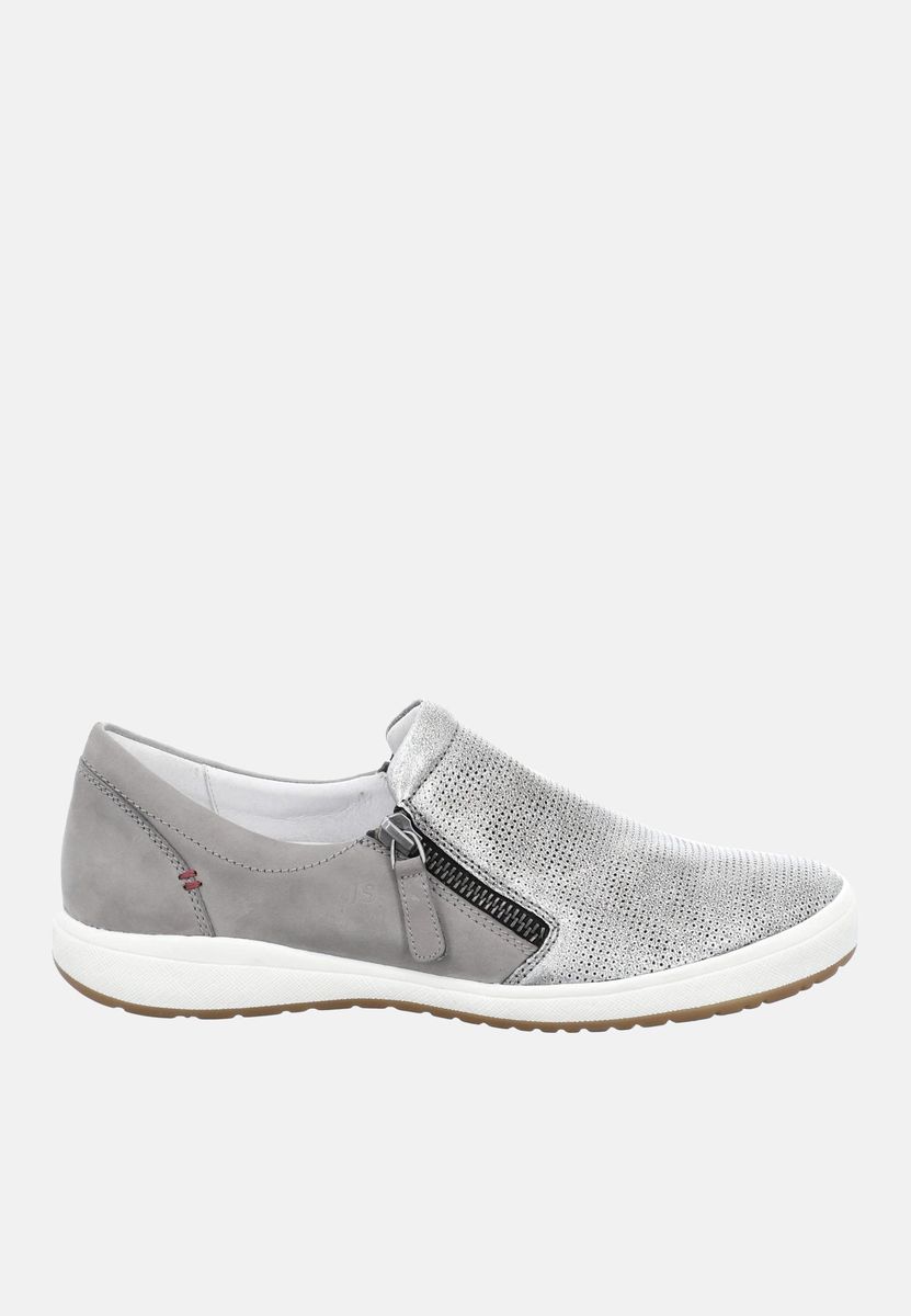 Slip-On Sneaker aus Leder mit Metallic-Struktur