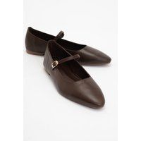 Minimalistische Mary Jane Leder-Ballerinas