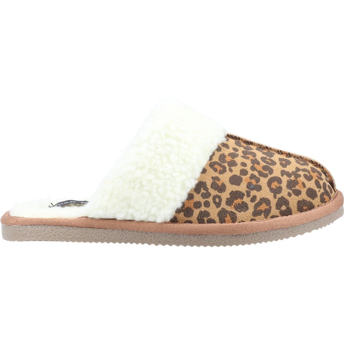 Gemütliche Wildleder-Hausschuhe mit Leopardenmuster