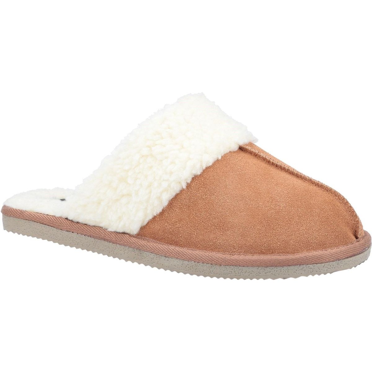 Kuschelige Wildleder-Slipper mit Kunstfell