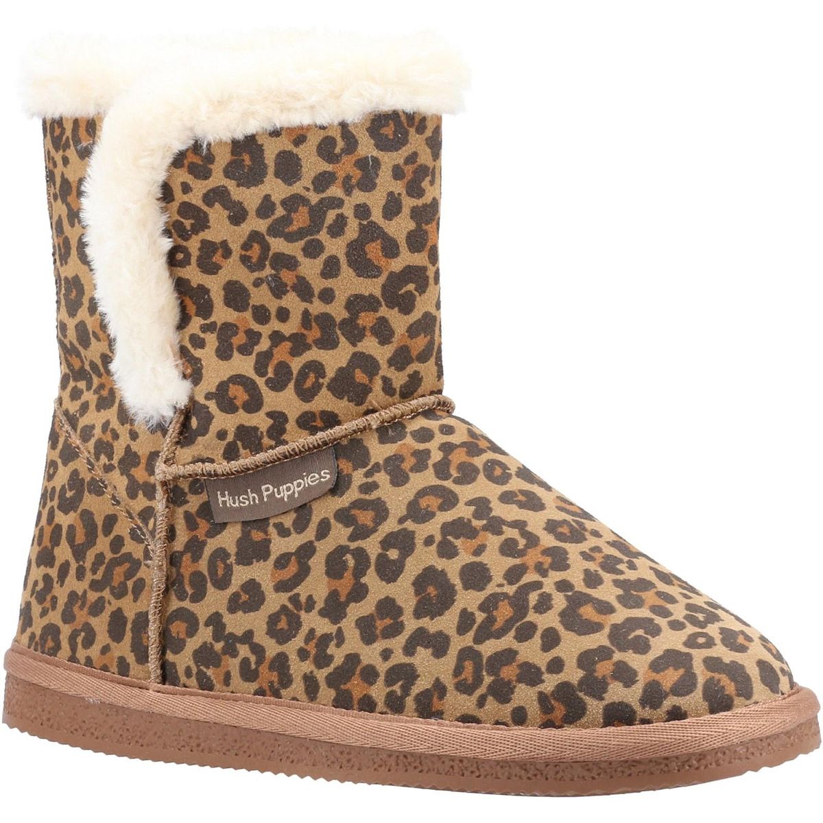 Wildleder-Stiefelette mit Leopardenmuster