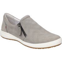 Perforierte Leder-Slipper mit Reißverschluss