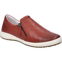 Perforierter Leder-Slipper mit Reißverschluss