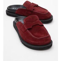 Wildleder-Loafer-Mules mit Plateausohle