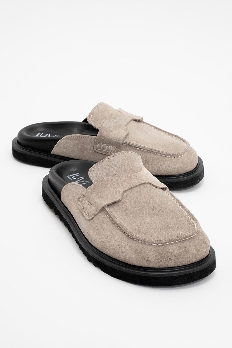 Minimalistische Wildleder Penny Mules