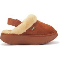 Wildleder Slingback Plateau-Pantoffeln