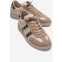 Leder-Sneaker mit Leoparden-Akzenten