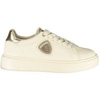 Plateau-Leder-Sneaker mit Glitzer-Logo