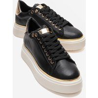 Elegante Plateau-Sneaker mit Metallic-Details