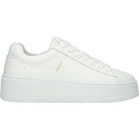 Leder-Sneaker mit Plateausohle